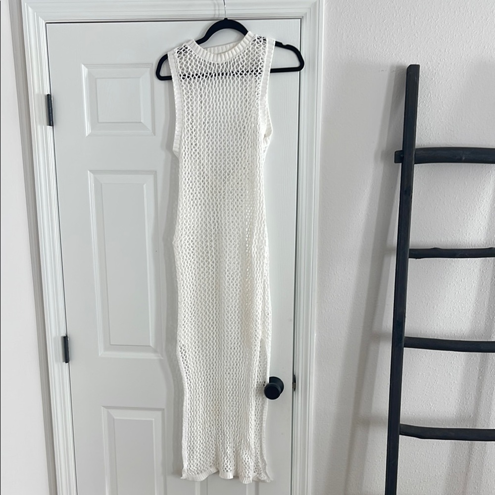 Beach Riot White Knit Swim Coverup